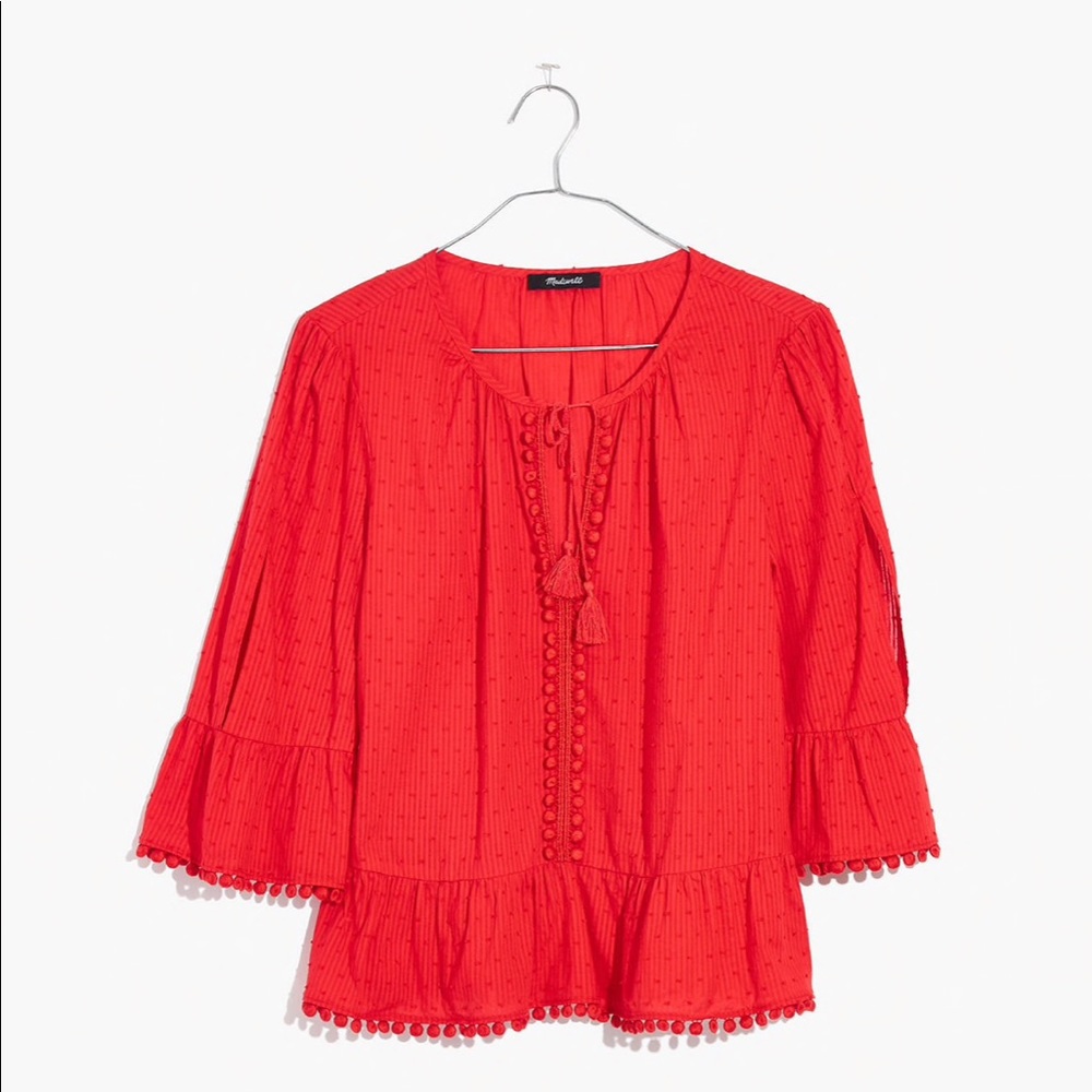 Madewell Peekaboo Pom-Pom Top